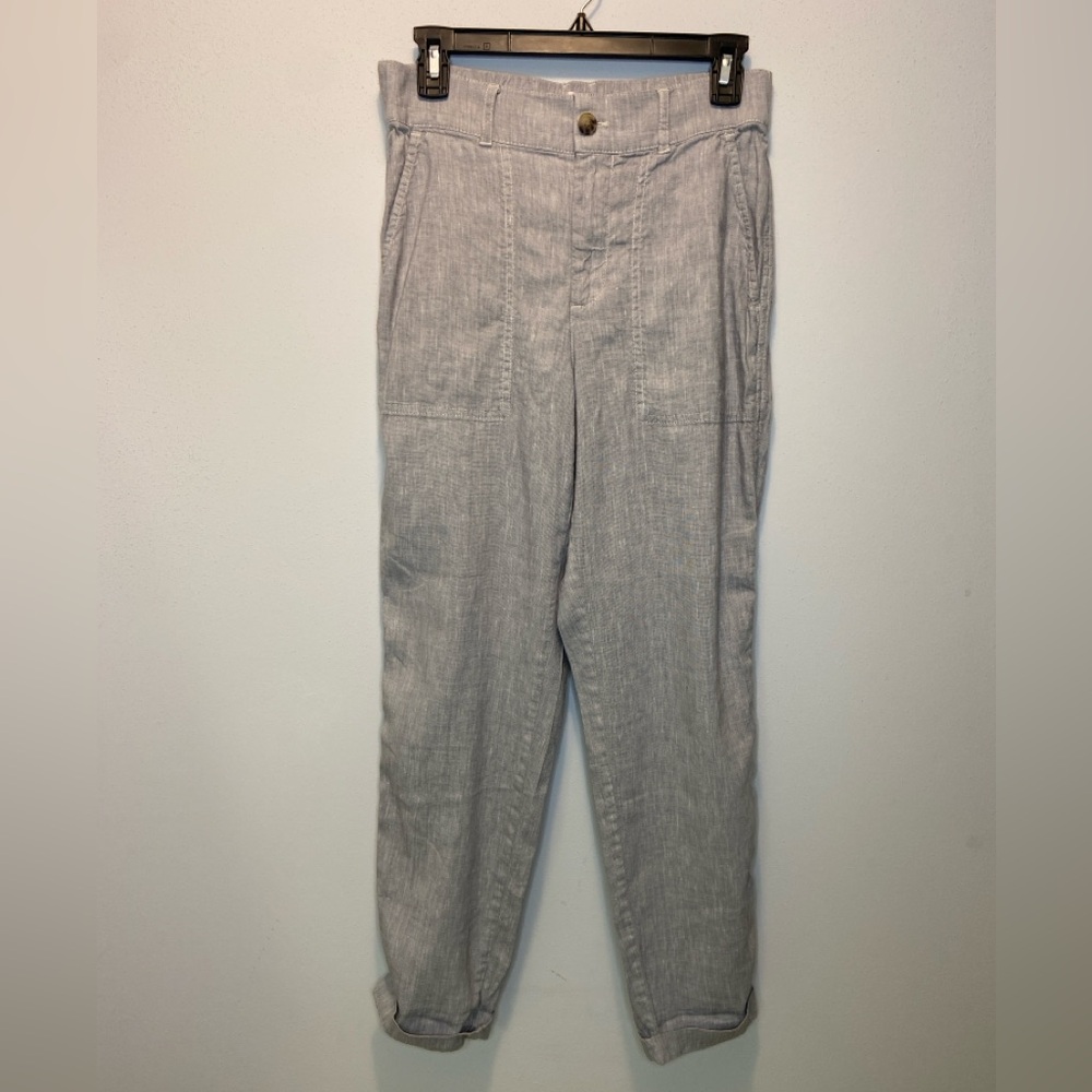 Lou & Grey for Loft Linen Blend Pants-Light Gray size Small